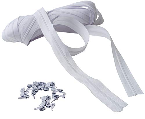 IPEA Reißverschluss Größe 3# durchgehende Kette - 10 Meter - Nylonseil + 25 Schieber inklusive - Reißverschluss - zuschneidbar zum Nähen, 3 Farben zur Auswahl, Weiß B, Breite 30 mm IPEA Reißverschluss Größe 3# durchgehende Kette - 10 Meter - Nylonseil + 25 Schieber inklusive - Reißverschluss - zuschneidbar zum Nähen, 3 Farben zur Auswahl, Weiß B, Breite 30 mm von IPEA