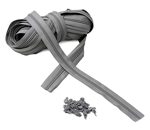 IPEA Reißverschluss Größe 3# durchgehende Kette – 10 Meter – Reißverschlüsse pro Meter aus Nylon + 25 Schieber inklusive – Reißverschluss – zuschneidbar zum Nähen, 3 Farben zur Auswahl, grau, Breite IPEA Reißverschluss Größe 3# durchgehende Kette – 10 Meter – Reißverschlüsse pro Meter aus Nylon + 25 Schieber inklusive – Reißverschluss – zuschneidbar zum Nähen, 3 Farben zur Auswahl, grau, Breite von IPEA