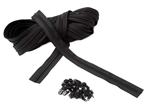IPEA Reißverschluss Größe 5# durchgehende Kette – 10 Meter – Reißverschlüsse pro Meter aus Nylon + 25 Schieber inklusive – Reißverschluss – zuschneidbar zum Nähen, 3 Farben zur Auswahl, Schwarz, IPEA Reißverschluss Größe 5# durchgehende Kette – 10 Meter – Reißverschlüsse pro Meter aus Nylon + 25 Schieber inklusive – Reißverschluss – zuschneidbar zum Nähen, 3 Farben zur Auswahl, Schwarz, von IPEA