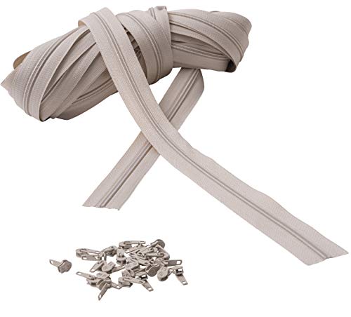 Reißverschlüsse messen 3# durchgehende Kette – 10 Meter – Nylonseil + 25 Schieber enthalten – Reißverschluss zum Nähen, Kleidung, Accessoires, Zuhause – Farbe Beige – Breite 30 mm Reißverschlüsse messen 3# durchgehende Kette – 10 Meter – Nylonseil + 25 Schieber enthalten – Reißverschluss zum Nähen, Kleidung, Accessoires, Zuhause – Farbe Beige – Breite 30 mm von IPEA
