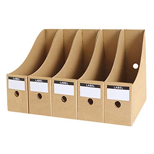 5 Stück Stehsammler Pappe Zeitschriftensammler Organizer Karton Zeitschriftenbox Aktenhalter Speicherorganisation Zeitschriftenhalter Aufbewahrung von Heften Mappen Zeitschriften Magazine Notizen von IPENNY