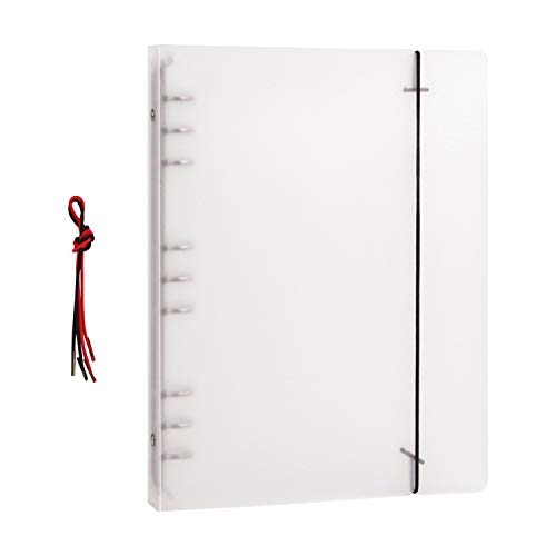 A4/A5/B5 Multifunktions Ordner Ringbuch Löcher transparent nachfüllbar Kunststoff Notizbuch Hülle Ringordner Notebook-Schutz Lose-Blatt-Ordner Gummibandverschluss Home Office und Schulbedarf von IPENNY