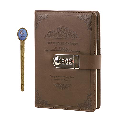 A5 Notizbuch Tagebuch mit Passwort PU Leder Hardcover Retro Vintage Notebook Daily Book mit Zahlenschloss DIN A5 Notizblock Journal Reisetagebuch Planer Organizer zum Schreiben 100 Blatt/200 Seiten A5 Notizbuch Tagebuch mit Passwort PU Leder Hardcover Retro Vintage Notebook Daily Book mit Zahlenschloss DIN A5 Notizblock Journal Reisetagebuch Planer Organizer zum Schreiben 100 Blatt/200 Seiten von IPENNY