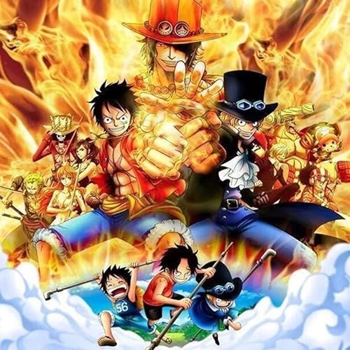 IPIS Malen Nach Zahlen Erwachsene, one piece manga poster set, Paint by Numbers, Adults, Children,Beginners, DIY Hand-Painted Oil Painting Canvas Kits for Home Decoration, No Frame (40 x 50 cm) von IPIS