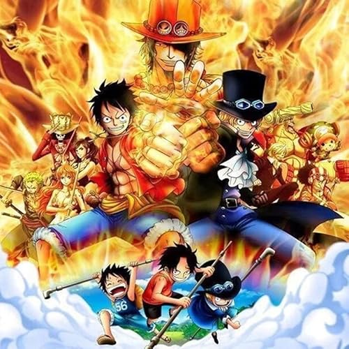 IPIS Malen Nach Zahlen Erwachsene, one piece manga poster set, Paint by Numbers, Adults, Children,Beginners, DIY Hand-Painted Oil Painting Canvas Kits for Home Decoration, No Frame (40 x 50 cm) von IPIS