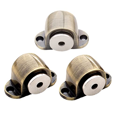 IPNDKBFL Türkeilstopper, Türstopper, Türstopper, Magnetischer Fenstertürstopper, Magnetverschluss for Schranktüren, Bodenmontierter Türstopper aus Zinklegierung, 3er-Pack, Bronze(Bronze) von IPNDKBFL