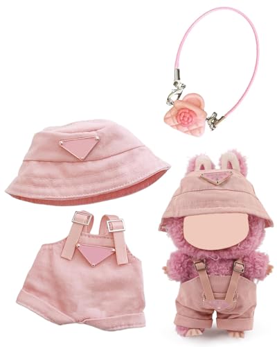 IPNSDON 1PCS Kleidung Kompatibel mit LaAbubu Puppen, Overall mit verstellbaren Trägern Mütze Brille Blumentasche für die 17 cm Mini Plüsch Puppen Plüschpuppe, Nicht im Lieferumfang Enthalten Rosa IPNSDON 1PCS Kleidung Kompatibel mit LaAbubu Puppen, Overall mit verstellbaren Trägern Mütze Brille Blumentasche für die 17 cm Mini Plüsch Puppen Plüschpuppe, Nicht im Lieferumfang Enthalten Rosa von IPNSDON