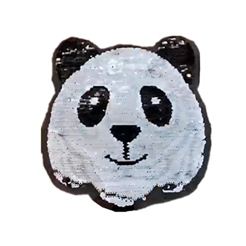 IPOTCH Tiger Panda Wendepailletten Aufnäher Aufbügler Bügelbilder Sticker Patches Pailletten Applikation für Textilien Kleider zum aufbügeln von IPOTCH