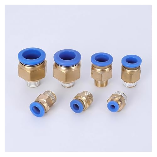 IPWWUTTH Pneumatic Fittings PC PC8-M6/M8/M10/M12/M14/M16 Metric Male Thread Connector Brass Push In Quick Connector Air Hose Plumbing (8mm M12x1.5) von IPWWUTTH