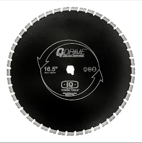420mm segmentiertes Q-Drive Sägeblatt mit geräuscharmem Kern, schwarz Sägeblatt für weiche Materialien für die iQMS362i von IQ Power Tools