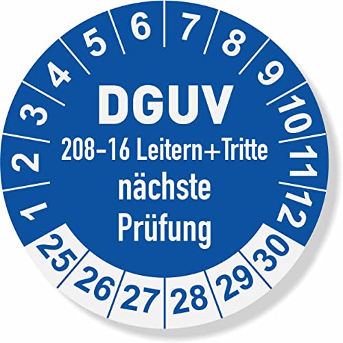 DGUV 208-16 Prüfplaketten 2025 Ø 30 mm: mehrjährig - 250 Stück - aus hochwertiger Haftfolie - Staffelpreise für Businesskunden ab 3, 6, 11 VE DGUV 208-16 Prüfplaketten 2025 Ø 30 mm: mehrjährig - 250 Stück - aus hochwertiger Haftfolie - Staffelpreise für Businesskunden ab 3, 6, 11 VE von IQM TOOLS