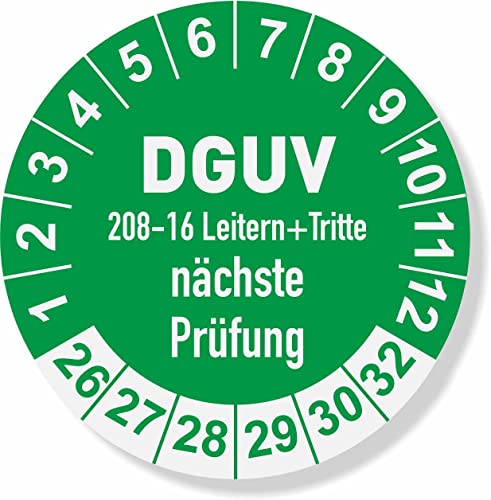 DGUV 208-16 Prüfplaketten 2026 Ø 30 mm: mehrjährig - 250 Stück - aus hochwertiger Haftfolie - Staffelpreise für Businesskunden ab 3, 6, 11 VE DGUV 208-16 Prüfplaketten 2026 Ø 30 mm: mehrjährig - 250 Stück - aus hochwertiger Haftfolie - Staffelpreise für Businesskunden ab 3, 6, 11 VE von IQM TOOLS
