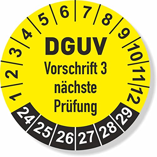 DGUV 3 Prüfplaketten 2024 Ø 30 mm: mehrjährig - 250 Stück- aus hochwertiger Haftfolie - Staffelpreise für Businesskunden ab 3, 6, 11 VE DGUV 3 Prüfplaketten 2024 Ø 30 mm: mehrjährig - 250 Stück- aus hochwertiger Haftfolie - Staffelpreise für Businesskunden ab 3, 6, 11 VE von IQM TOOLS