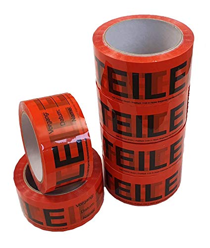 IQM TOOLS 6 Rollen QS-Klebeband FEHLTEILE: Breite 50 mm - Länge 66 m - schwarze Schrift auf orangefarbenen Grund - Staffelpreise für Businesskunden von IQM TOOLS