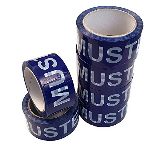 IQM TOOLS 6 Rollen QS-Klebeband MUSTER: Breite 50 mm - Länge 66 m - weiße Schrift auf blauem Grund - Staffelpreise für Businesskunden von IQM TOOLS