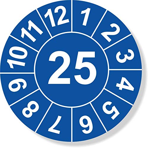Prüfplaketten 2025 - blau - einjährig Ø 8 mm: - 250 Stück mit wechselnden Jahresfarben - Staffelpreise für Businesskunden ab 3, 6, 11 VE Prüfplaketten 2025 - blau - einjährig Ø 8 mm: - 250 Stück mit wechselnden Jahresfarben - Staffelpreise für Businesskunden ab 3, 6, 11 VE von IQM TOOLS