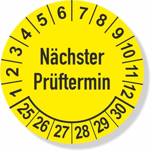 Prüfplaketten 2025 - gelb - mehrjährig - Ø 25 mm: - 250 Stück - aus hochwertiger Haftfolie - Staffelpreise für Businesskunden ab 3, 6, 11 VE Prüfplaketten 2025 - gelb - mehrjährig - Ø 25 mm: - 250 Stück - aus hochwertiger Haftfolie - Staffelpreise für Businesskunden ab 3, 6, 11 VE von IQM TOOLS