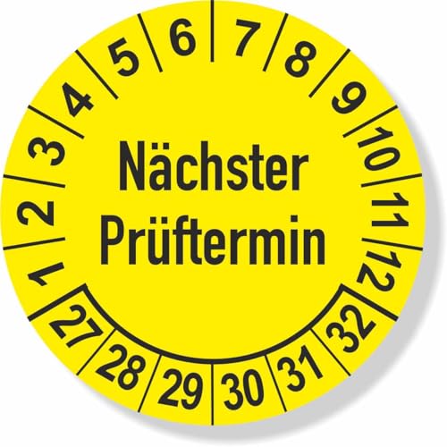 Prüfplaketten 2027 - gelb - mehrjährig - Ø 25 mm: - 250 Stück - aus hochwertiger Haftfolie - Staffelpreise für Businesskunden ab 3, 6, 11 VE Prüfplaketten 2027 - gelb - mehrjährig - Ø 25 mm: - 250 Stück - aus hochwertiger Haftfolie - Staffelpreise für Businesskunden ab 3, 6, 11 VE von IQM TOOLS