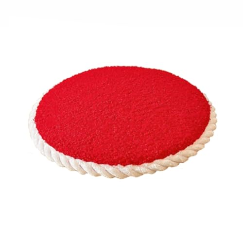 IRCKONCI Sitzkissen, runde Stuhlkissen, Teddy-Samtstoff, Memory-Schaum, Stuhlpolster for den Innen- und Außenbereich, Büro, 40 x 40 cm(Red) von IRCKONCI