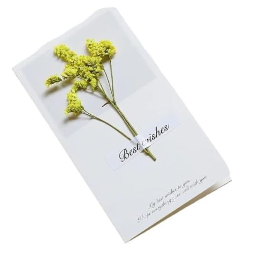 10 Stück/Packung Kreative handgemachte Grußkarten mit getrockneten Blumen, Klappkarten for Studenten, handgeschriebenes Segenskartenset(Color 02) von IRFHDCX