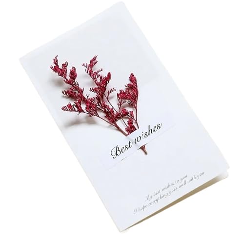 10 Stück/Packung Kreative handgemachte Grußkarten mit getrockneten Blumen, Klappkarten for Studenten, handgeschriebenes Segenskartenset(Color 03) von IRFHDCX