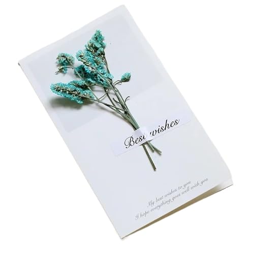 10 Stück/Packung Kreative handgemachte Grußkarten mit getrockneten Blumen, Klappkarten for Studenten, handgeschriebenes Segenskartenset(Color 04) von IRFHDCX