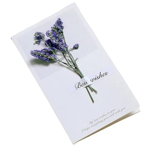 10 Stück/Packung Kreative handgemachte Grußkarten mit getrockneten Blumen, Klappkarten for Studenten, handgeschriebenes Segenskartenset(Color 05) von IRFHDCX