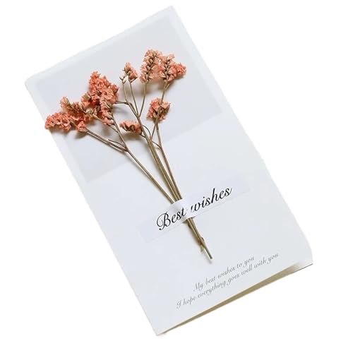 10 Stück/Packung Kreative handgemachte Grußkarten mit getrockneten Blumen, Klappkarten for Studenten, handgeschriebenes Segenskartenset(Color 08) von IRFHDCX