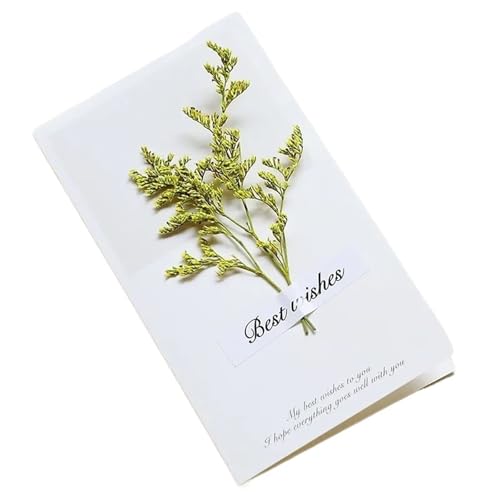 10 Stück/Packung Kreative handgemachte Grußkarten mit getrockneten Blumen, Klappkarten for Studenten, handgeschriebenes Segenskartenset(Color 12) von IRFHDCX