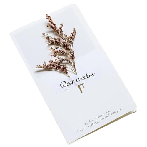 10 Stück/Packung Kreative handgemachte Grußkarten mit getrockneten Blumen, Klappkarten for Studenten, handgeschriebenes Segenskartenset(Color 14) von IRFHDCX