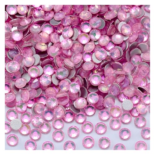 Hotfix Strasssteine Nicht-Hotfix-Strasssteine, Bling Crystal Opal-Serie, Super-Glitzerglas, flache Rückseite, Kristalle for DIY-Nagelkunst, Charm-Edelsteine(Crystal Coral Pink,SS6-1440PCS) von IRGVJIFR