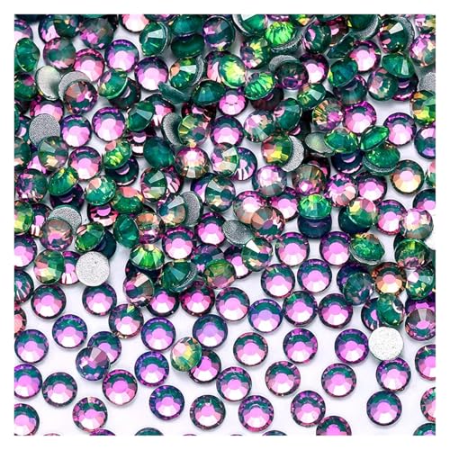 Hotfix Strasssteine Nicht-Hotfix-Strasssteine, Bling Crystal Opal-Serie, Super-Glitzerglas, flache Rückseite, Kristalle for DIY-Nagelkunst, Charm-Edelsteine(Crystal Emerald,SS50-144PCS) von IRGVJIFR