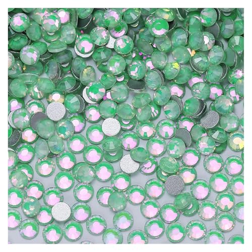 Hotfix Strasssteine Nicht-Hotfix-Strasssteine, Bling Crystal Opal-Serie, Super-Glitzerglas, flache Rückseite, Kristalle for DIY-Nagelkunst, Charm-Edelsteine(Crystal Green,SS12-1440PCS) von IRGVJIFR