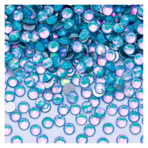 Hotfix Strasssteine Nicht-Hotfix-Strasssteine, Bling Crystal Opal-Serie, Super-Glitzerglas, flache Rückseite, Kristalle for DIY-Nagelkunst, Charm-Edelsteine(Crystal blue,SS4-1440PCS) von IRGVJIFR