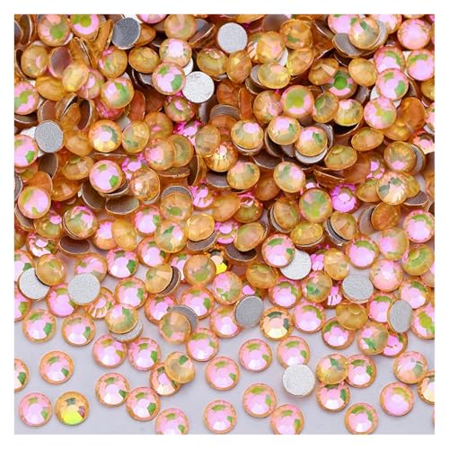Hotfix Strasssteine Nicht-Hotfix-Strasssteine, Bling Crystal Opal-Serie, Super-Glitzerglas, flache Rückseite, Kristalle for DIY-Nagelkunst, Charm-Edelsteine(Crystal orange,SS8-1440PCS) von IRGVJIFR