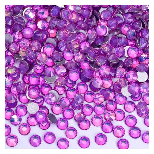 Hotfix Strasssteine Nicht-Hotfix-Strasssteine, Bling Crystal Opal-Serie, Super-Glitzerglas, flache Rückseite, Kristalle for DIY-Nagelkunst, Charm-Edelsteine(Crystal purple,SS40-144PCS) von IRGVJIFR