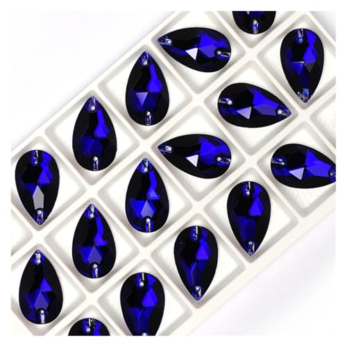 Hotfix Strasssteine Tropfenförmige Strasssteine ​​zum Aufnähen, Glaskristallsteine, for Nähen, Sticken, Kleidungszubehör, Steine ​​für DIY-Dekoration von Hochzeitskleidern(Cobalt Blue,17x28mm 24Pcs) von IRGVJIFR