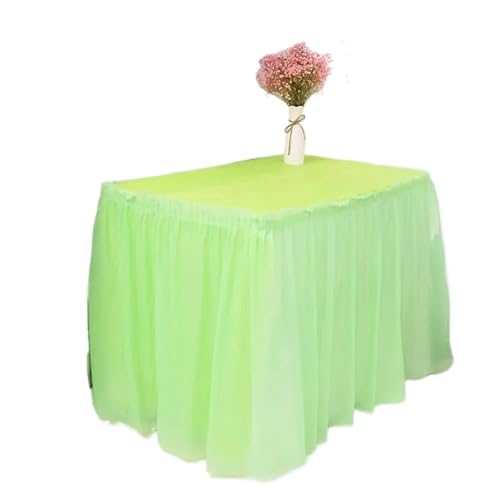 IRGVJIFR Tischrock 2 Teile/Satz Tischdecke Set Einfarbig Tisch Abdeckung Tisch Röcke for Happy Birthday Party Hochzeit Und Festival Dekoration(Green) von IRGVJIFR
