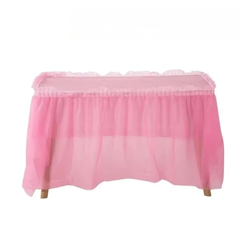 IRGVJIFR Tischrock 2 Teile/Satz Tischdecke Set Einfarbig Tisch Abdeckung Tisch Röcke for Happy Birthday Party Hochzeit Und Festival Dekoration(Pink) von IRGVJIFR
