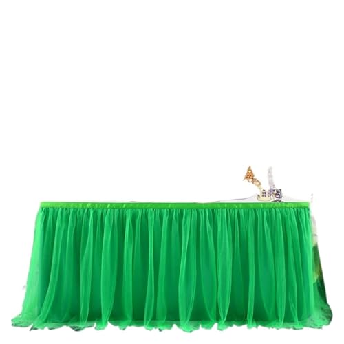 IRGVJIFR Tischrock 6/9/14FT Tischröcke Geburtstag Tüll Tischrock Hochzeit Party Tutu Tüll Tischrock Hochzeit Party Home Decor(Green,6FT 77x183cm) von IRGVJIFR