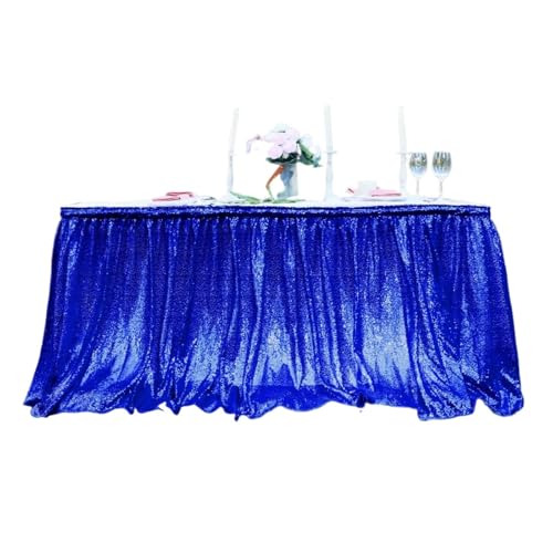 IRGVJIFR Tischrock Pailletten-Tischrock, Tisch-Flash-Tuch, Geburtstagsparty-Dekor, Hochzeit, Festival, Event, rechteckig, Glitzer-Tischröcke, Dekoration(White,4FT 70x122cm) von IRGVJIFR