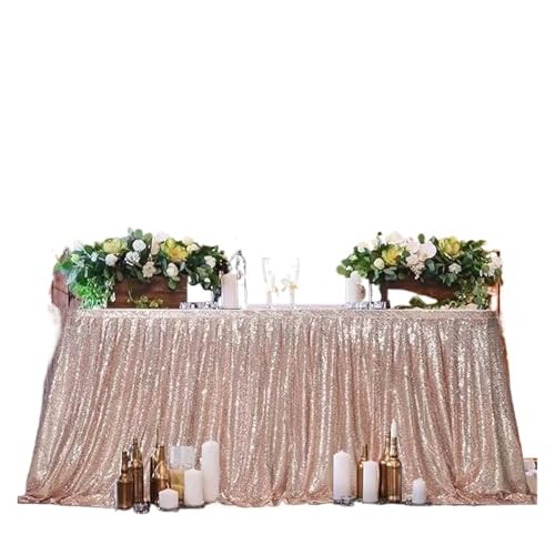 IRGVJIFR Tischrock Pailletten-Tischrock, Tisch-Flash-Tuch, Geburtstagsparty-Dekor, Hochzeit, Festival, Event, rechteckig, Glitzer-Tischröcke, Dekoration(Yellow,6FT 70x183cm) von IRGVJIFR