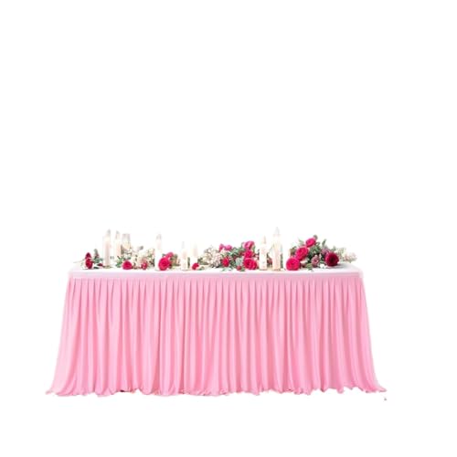 IRGVJIFR Tischrock Party Tisch Rock Geburtstag Dessert Tischdecke Abdeckung Hochzeit Dekorationen Baby Dusche Hotel Display Geschenk Esstischdecke(Pink,14FT 78X427CM) von IRGVJIFR