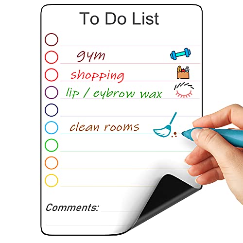 Trocken abwischbare magnetische To-Do-Liste für den Kühlschrank (A5-Größe 15 x 21 cm) – linierte kleine magnetische Whiteboard-Blatt für Kühlschrank-To-Do-Liste, magnetische, kleine magnetische von IRICUS
