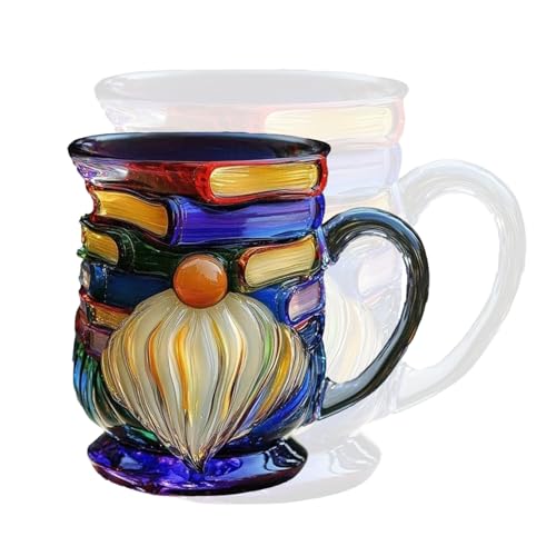 BüCherstapel Tasse, Malerei Dwarf Kaffeetasse, Kreative Neuheit, Familie, Desktop Dekoration, Einzigartiges Geschenk FüR Literaturliebhaber von IRILXGAY