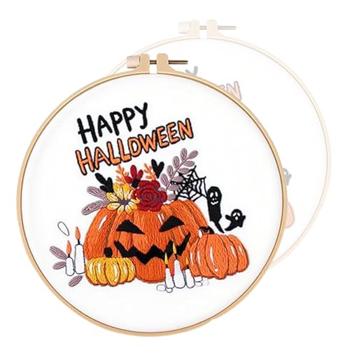 IRILXGAY Halloween Stickerei, AnfäNger,Mit Motiven Wie KüRbissen, Geistern, FledermäUsen Usw, Stick-Diy-Set, Stickrahmen, Nadel und Faden, Englische Anleitung Usw IRILXGAY Halloween Stickerei, AnfäNger,Mit Motiven Wie KüRbissen, Geistern, FledermäUsen Usw, Stick-Diy-Set, Stickrahmen, Nadel und Faden, Englische Anleitung Usw von IRILXGAY