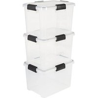 3 IRIS Ohyama Water Proof Aufbewahrungsboxen 3x 20,0 l transparent, schwarz 29,0 x 39,0 x 26,0 cm 3 IRIS Ohyama Water Proof Aufbewahrungsboxen 3x 20,0 l transparent, schwarz 29,0 x 39,0 x 26,0 cm von IRIS Ohyama