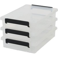 3 IRIS Ohyama LLB-A4 Aufbewahrungsboxen 3x 4,0 l transparent, schwarz 25,0 x 36,5 x 20,0 cm von IRIS Ohyama