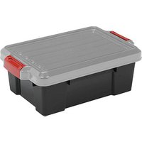 IRIS Ohyama DIY SK-130 Aufbewahrungsbox 12,5 l schwarz, grau, rot 29,7 x 46,0 x 16,0 cm von IRIS Ohyama