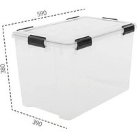 IRIS Ohyama Water Proof Aufbewahrungsbox 70,0 l transparent, schwarz 39,0 x 59,0 x 38,0 cm von IRIS Ohyama